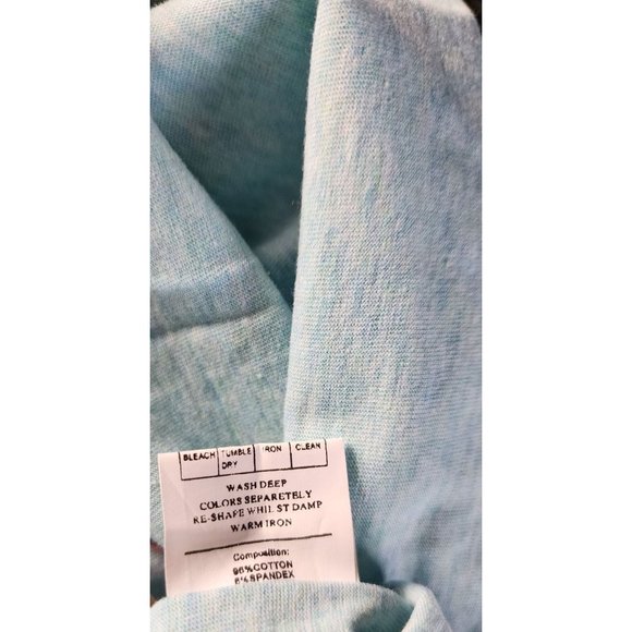 Vassari Los Angeles V-Neck Loose Cut Trim Aqua Designer Shirt -Rare Thread Small - Picture 9 of 15